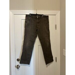 Mountain Khakis Canvas Pants Mens 38 x 34 Gray Hiking Trail Fishing Hunt Rugged
